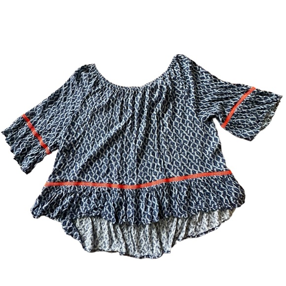 Democracy Flouncy Wide Neck Flutter Sleeve Top 3X - Picture 1 of 8